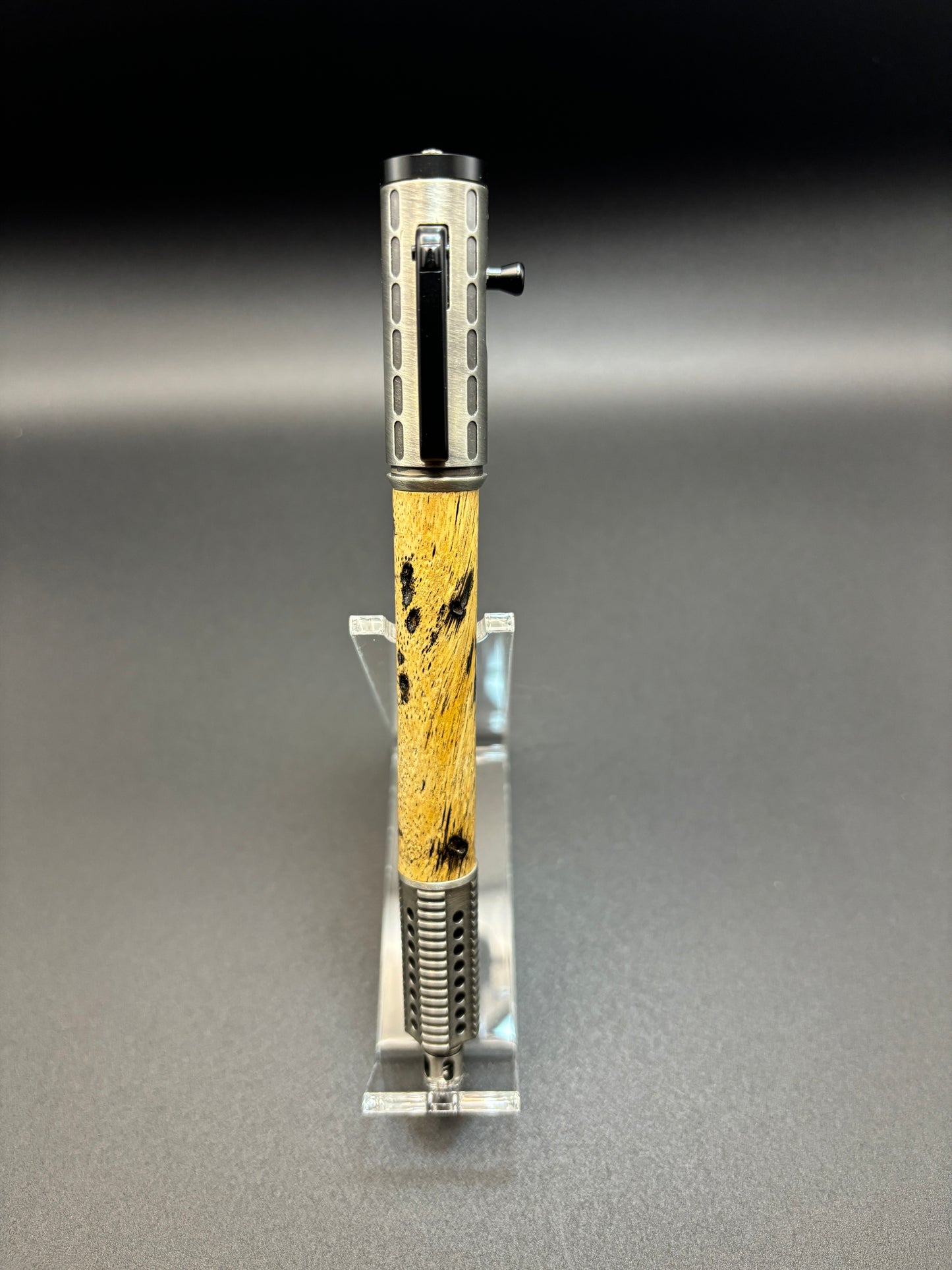 Semi-Automatic Rifle Pen ★ Antique Pewter ★ Natural Tamarind
