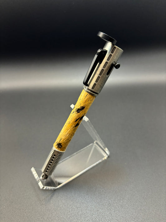 Semi-Automatic Rifle Pen ★ Antique Pewter ★ Natural Tamarind